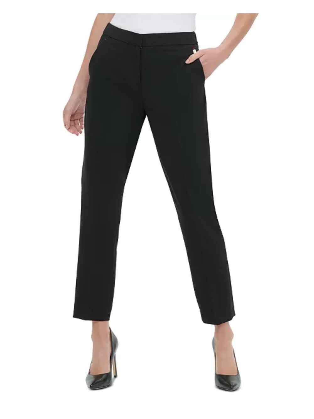 Black Slim Leg Dress Pants for Women
